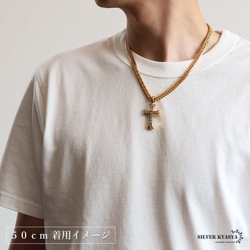 店内まるっと10%OFF祭／ステンレス クロスネックレス メンズネックレス