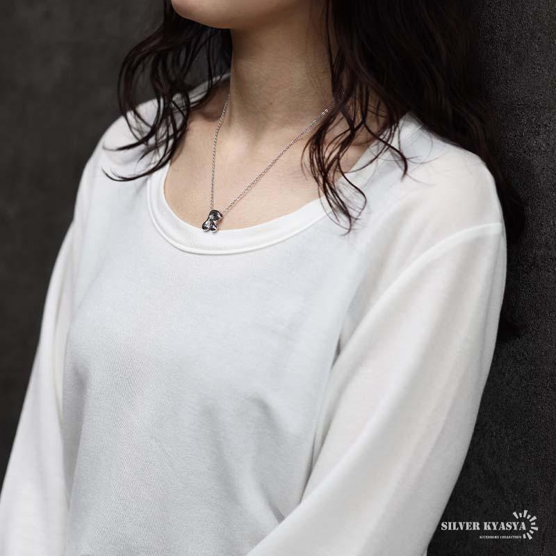 ステンレス イニシャルネックレス ぷっくり アルファベット