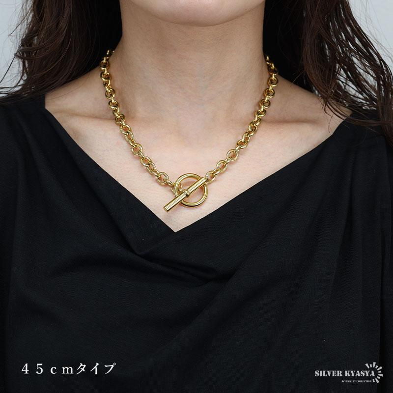 ステンレス マンテルネックレス チェーンネックレス 18KGP ゴールド 4