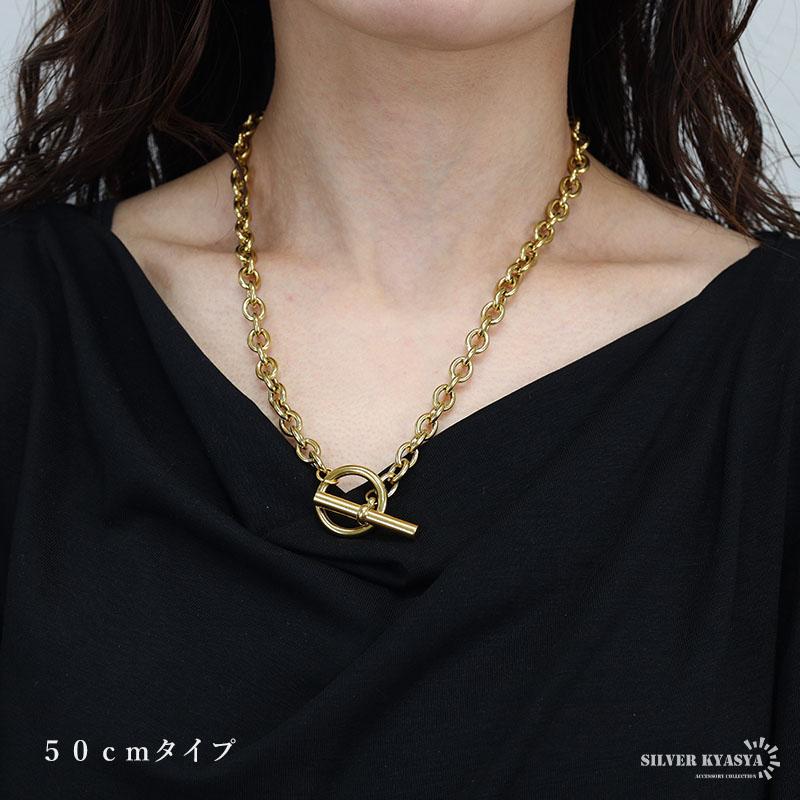 ステンレス マンテルネックレス チェーンネックレス 18KGP ゴールド 4