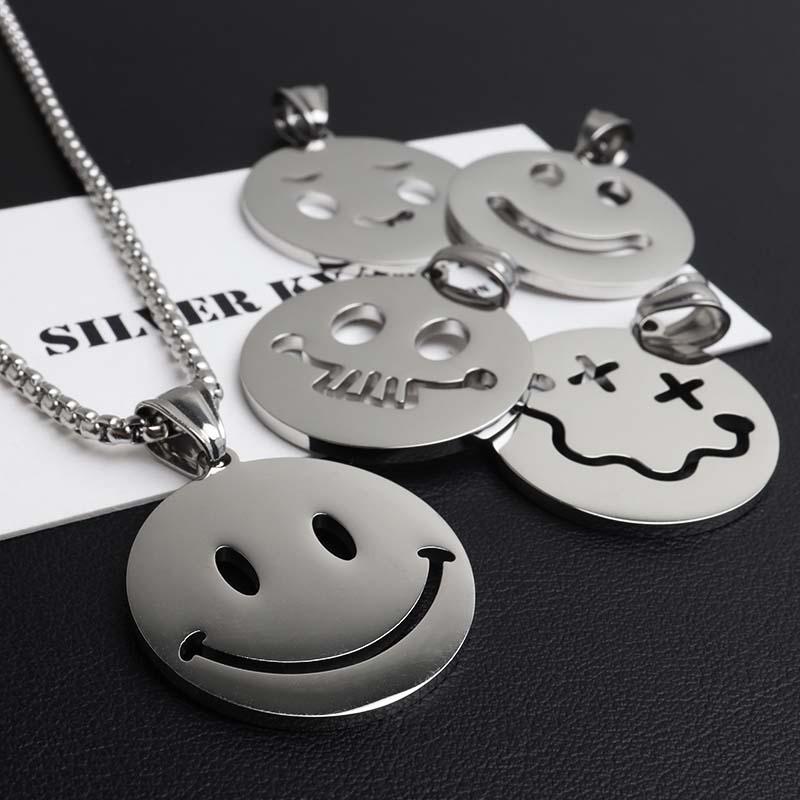 ステンレス ニコちゃんネックレス スマイル ペンダントネックレス 5