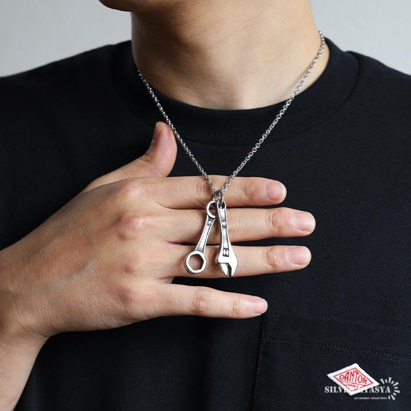 複数買いで最大30％OFFクーポン／ステンレス 工具ネックレス スパナ 