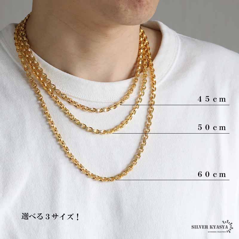 18k 金 仕上げ 梵字 ペーパーチェーンネックレス 六字真言ネックレス