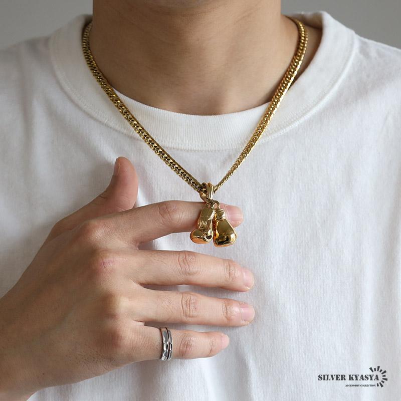 ボクシングネックレス ダブルグローブ ダブル喜平ネックレス ゴールド