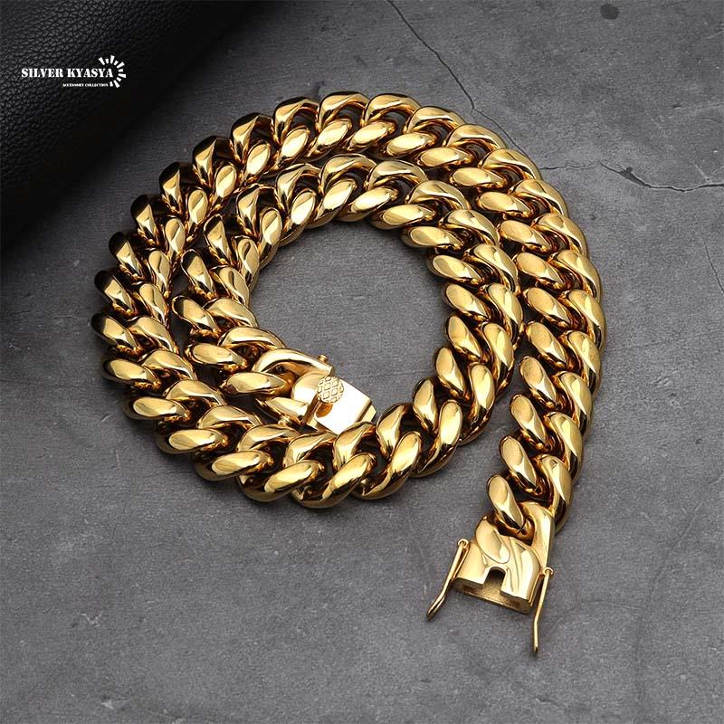 316L 極太 18mm メンズネックレス 18k gp 金 ゴールド 喜平 316L 極太 18mm メンズネックレス 18k gp 金 ゴールド 喜平