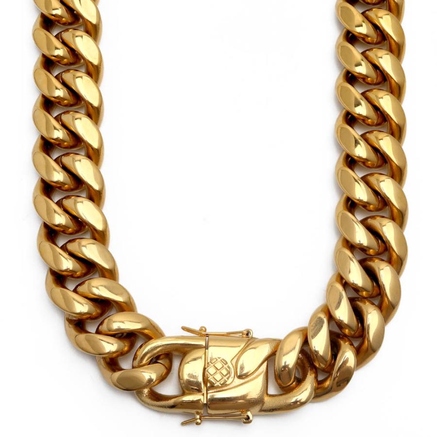 幅22mm ステンレス 喜平チェーンネックレス 18k GP gold 幅22mm ステンレス 喜平チェーンネックレス 18k GP gold