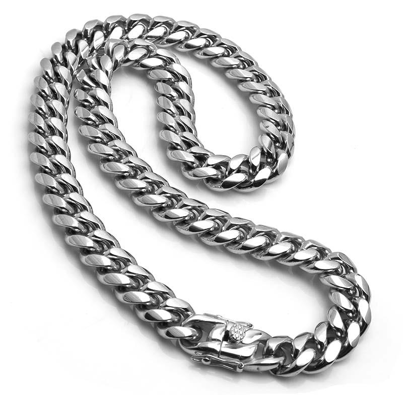 316L 幅12mm メンズネックレス シルバー 喜平チェーン B系 ヒップ