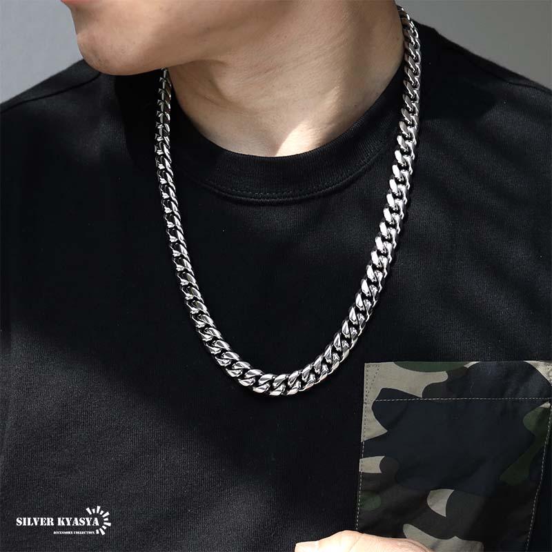 最大30％OFFクーポン登場中！／316L 幅12mm メンズネックレス シルバー