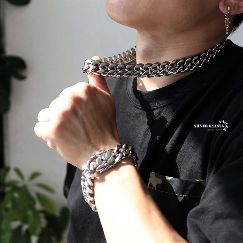 複数買いで最大30％OFFクーポン／316L 幅18mm 極太 メンズネックレス