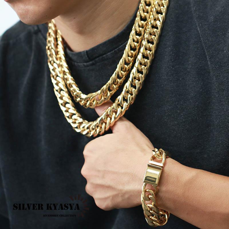 幅19mm ステンレス 6面カット 極太 ダブル喜平ネックレス 幅19mm ステンレス 6面カット 極太 ダブル喜平ネックレス
