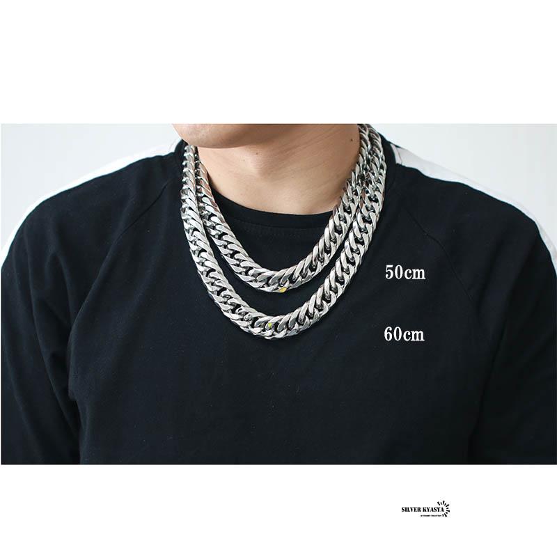 極太幅22mm 6面カット喜平ネックレスス　テンレス製 シルバー色新品 !。 店内まるっと10%OFF祭／幅19mm STAINLESS STEEL 極太 6面カット ダブル