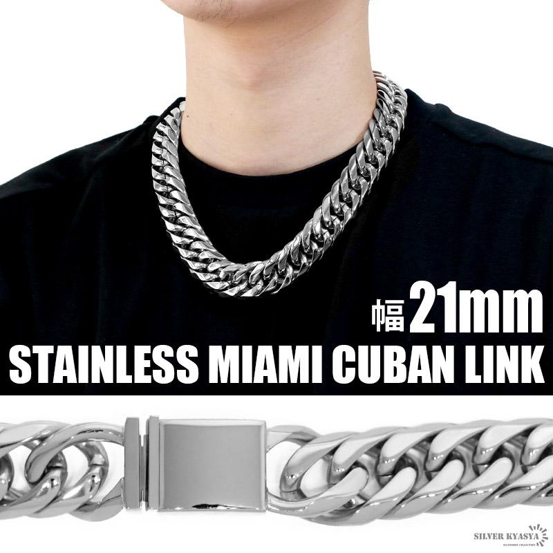 幅21mm STAINLESS STEEL 極太 6面カット ダブル喜平ネックレス 幅21mm STAINLESS STEEL 極太 6面カット ダブル喜平ネックレス