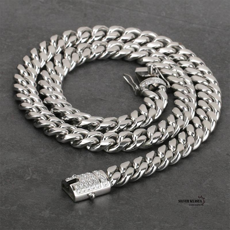 STAINLESS 幅10mm 喜平ネックレス ブリンブリン 差し込み式 二重ロック