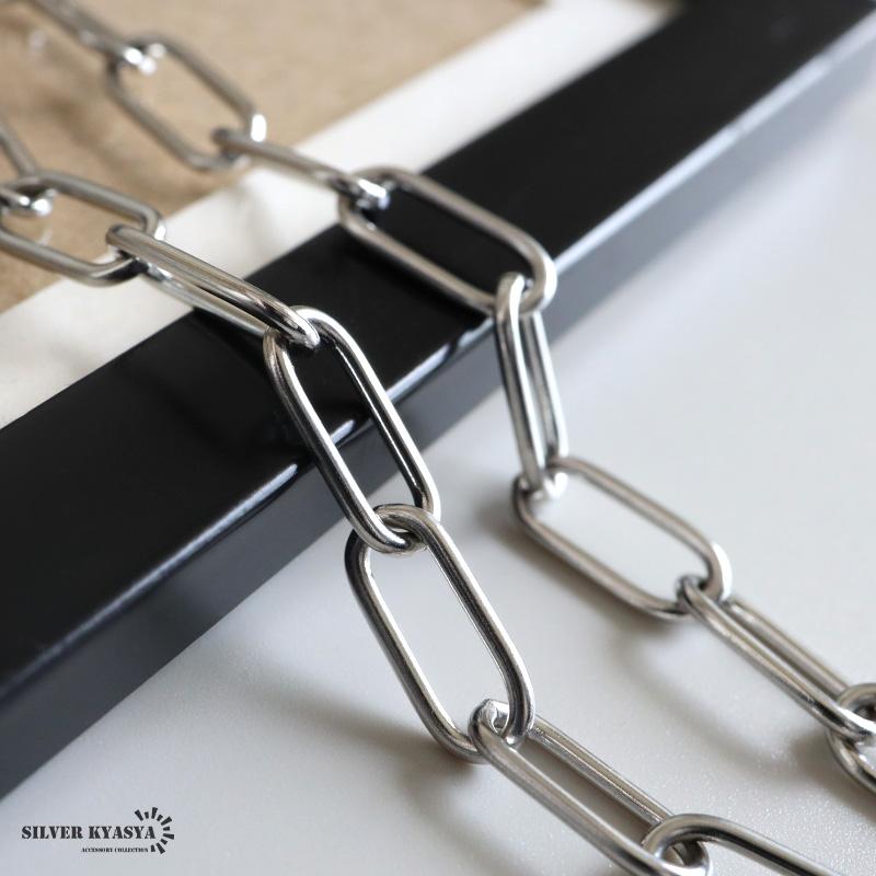 チェーンネックレス ステンレス マンテルネックレス レディース