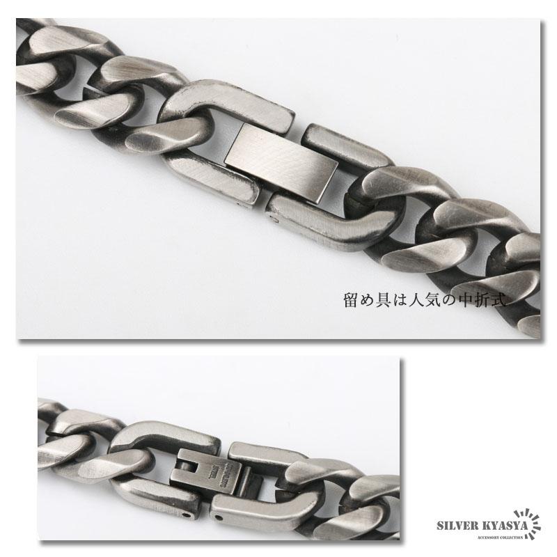 幅11mm STAINLESS STEEL 喜平チェーンネックレス 6面カット 燻 幅11mm STAINLESS STEEL 喜平チェーンネックレス 6面カット 燻