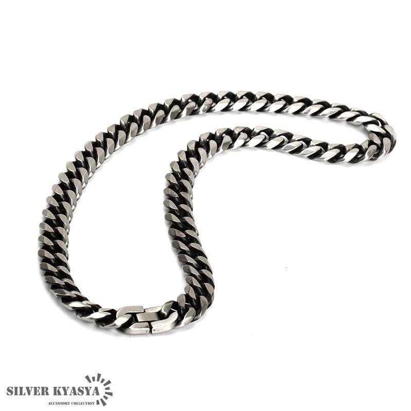 幅15mm STAINLESS STEEL 喜平チェーンネックレス 6面カット 燻 いぶし
