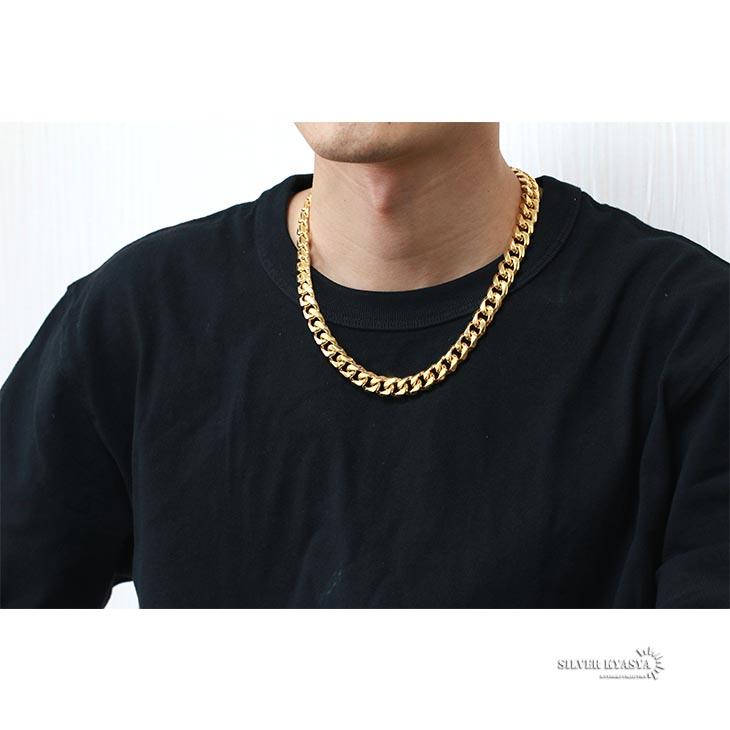 ＼2個で10％OFF 3個で20％OFFクーポン／幅12mm STAINLESS STEEL ステンレス 喜平ネックレス 6面カット 中折 マイアミキューバンリンク 喜平チェーン 18KGP 爆買の画像