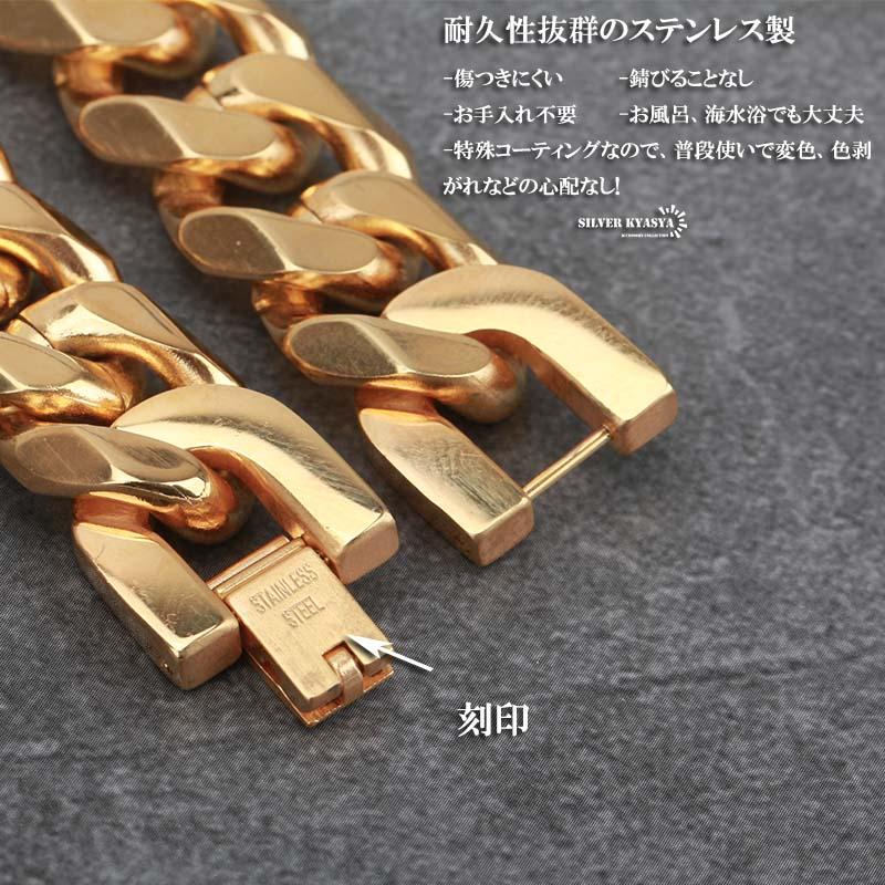 幅15mm STAINLESS STEEL ステンレス 喜平ネックレス マイアミキューバン 喜平チェーンネックレス 18k gp ゴールド 極太 太め  50cm 60cm