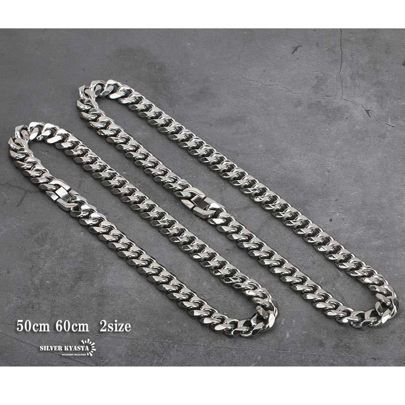 幅15mm ステンレス 喜平ネックレス 6面カット 中折式 マイアミ