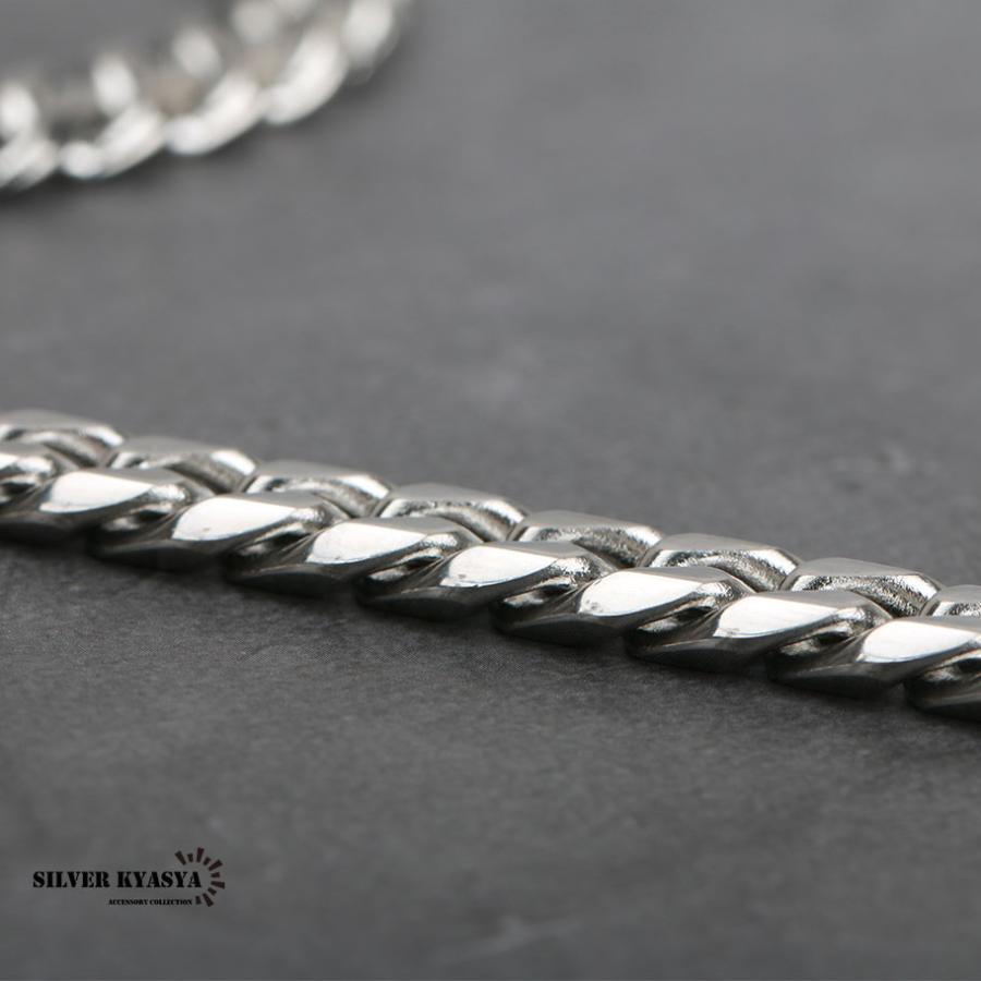 幅9mm STAINLESS STEEL 喜平チェーンネックレス 6面カット シルバー