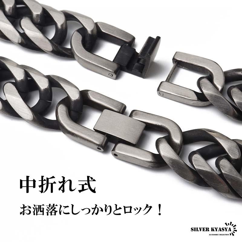 ＼2個で10％OFF 3個で20％OFFクーポン／新！リニューアル ステンレス  ダブル喜平ネックレス 幅13mm 太め チェーンネックレス 6面カット 燻し 金アレ対応 爆買の画像