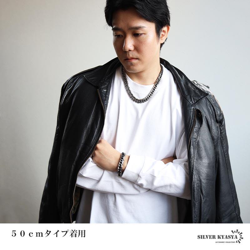 ＼2個で10％OFF 3個で20％OFFクーポン／新！リニューアル ステンレス  ダブル喜平ネックレス 幅13mm 太め チェーンネックレス 6面カット 燻し 金アレ対応 爆買の画像