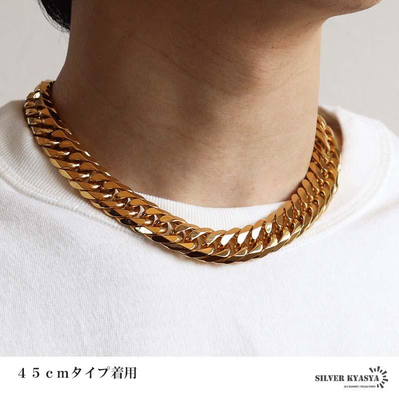 ステンレス ダブル喜平ネックレス 幅16mm 極太 チェーンネックレス