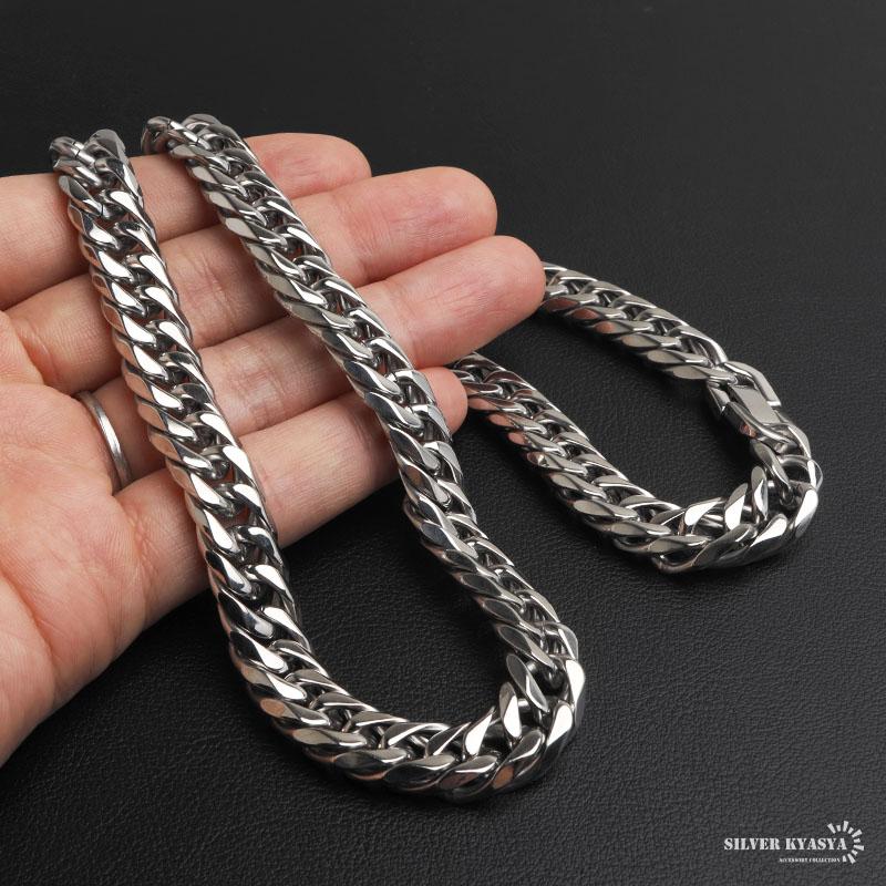 新！リニューアル ステンレス 定番 ダブル喜平ネックレス 幅11mm 太め
