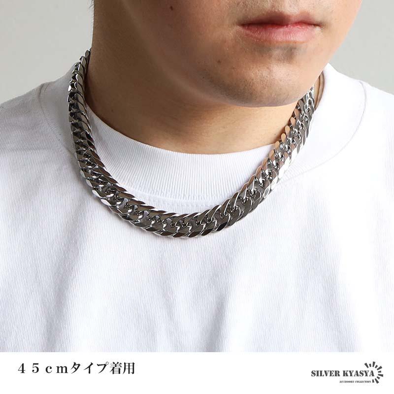 ステンレス ダブル喜平ネックレス 幅13mm チェーンネックレス メンズ