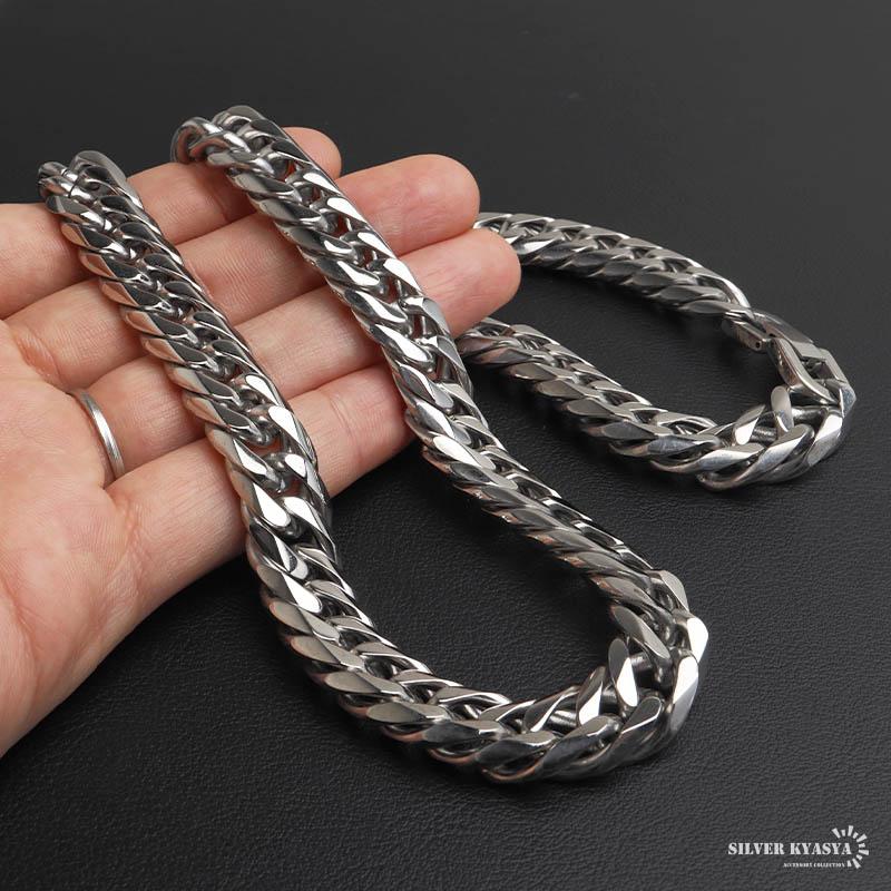 新！リニューアル ステンレス 定番 ダブル喜平ネックレス 幅13mm 太め