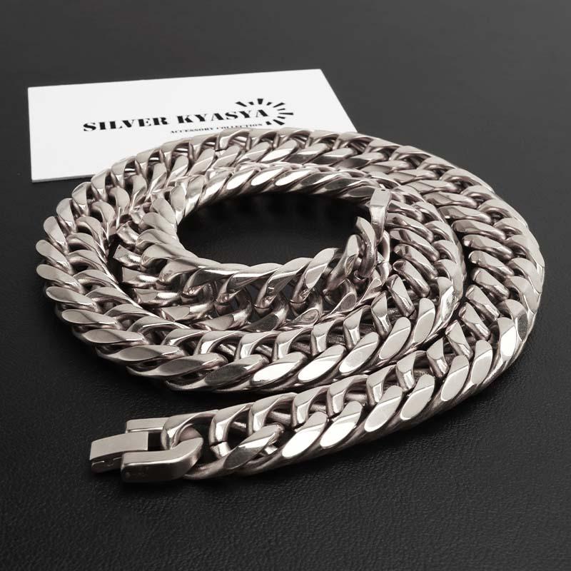 ステンレス ダブル喜平ネックレス 幅16mm 極太 チェーンネックレス
