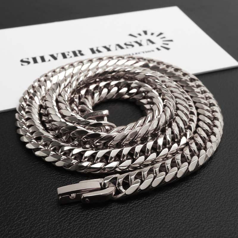 新！リニューアル ステンレス 定番 ダブル喜平ネックレス 幅7mm 細身