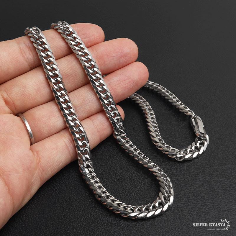 新！リニューアル ステンレス 定番 ダブル喜平ネックレス 幅7mm 細身