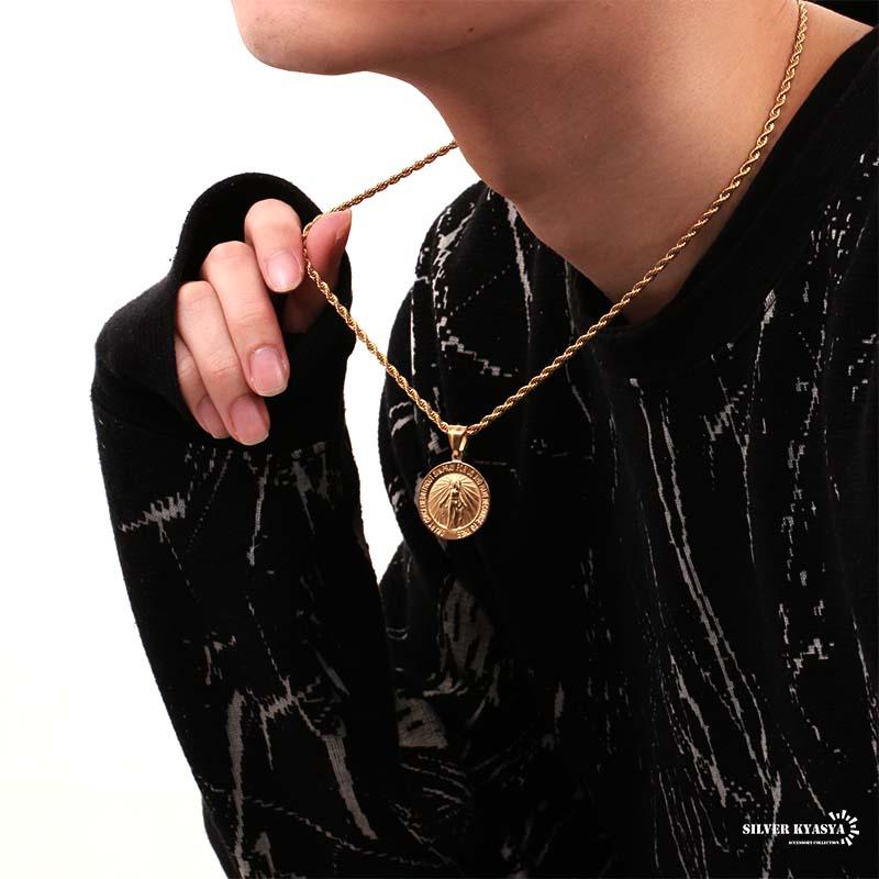 複数買いで最大30％OFFクーポン／18k gp 奇跡のメダイ ネックレス