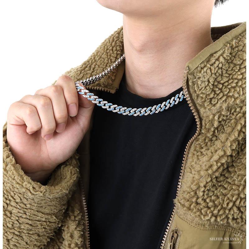 複数買いで最大30％OFFクーポン／B系 ネックレス シルバー ブルー 青