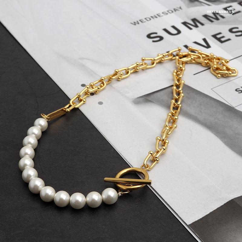 ネックレス(シルバーキャシャ)オリジナル パールネックレス 18K ネックレス(シルバーキャシャ)オリジナル パールネックレス 18K