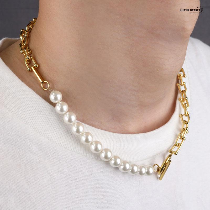 ネックレス(シルバーキャシャ)オリジナル パールネックレス 18K ネックレス(シルバーキャシャ)オリジナル パールネックレス 18K