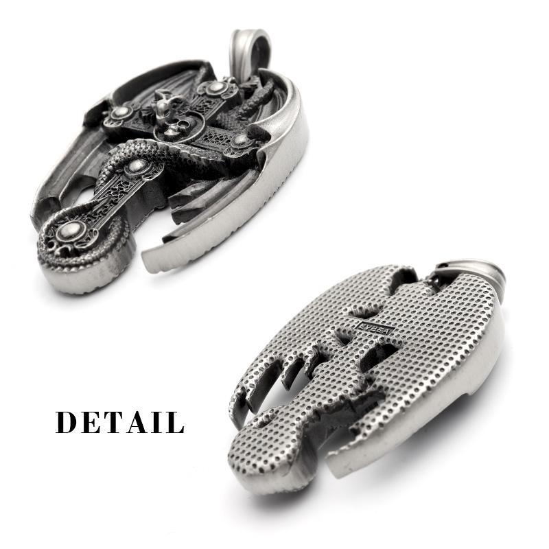 クーポンで10％OFF ゴシックトップネックレス クロス ドラゴン