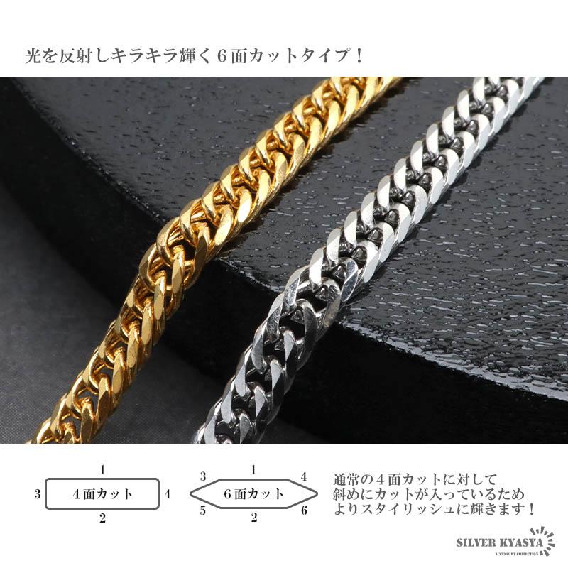幅3mm ステンレス ダブル喜平チェーンネックレス 6面カット silver