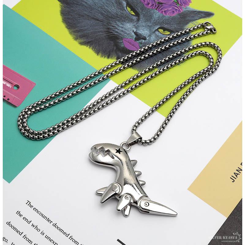 ステンレス 恐竜ネックレス 星 スター ペンダント ボックス