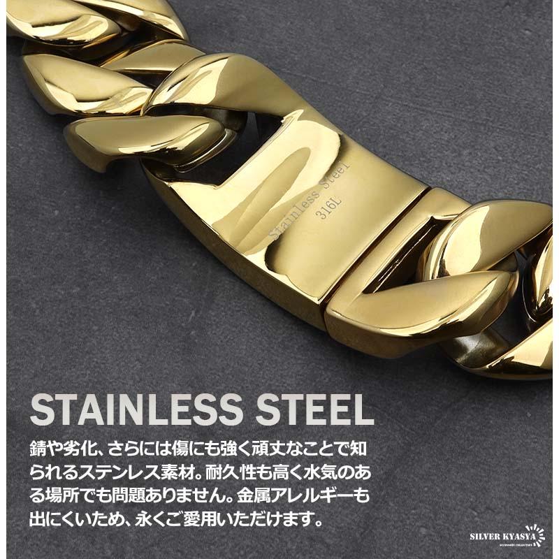 ステンレス 圧倒的存在感 極太32mm 金 ゴールド マイアミキューバン