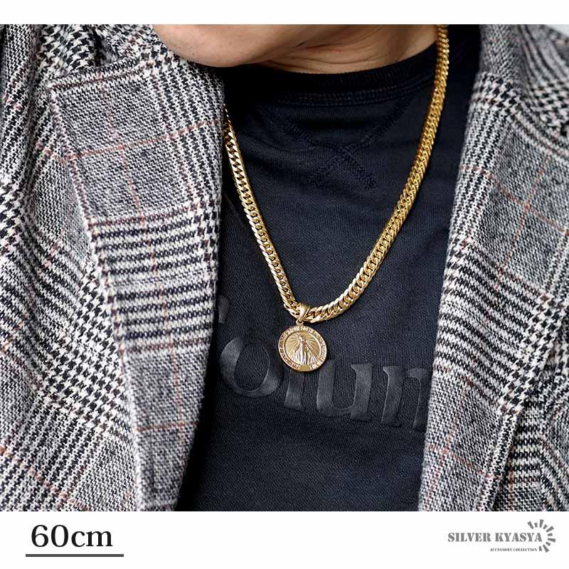 6面カット ダブル喜平ネックレス 18k gp コイン マリア 6面カット ダブル喜平ネックレス 18k gp コイン マリア
