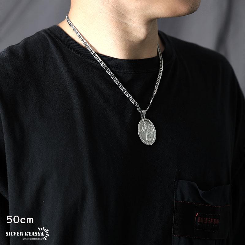 ステンレス素材 6面カット ダブル喜平ネックレス 18k gp 奇跡のメダイ