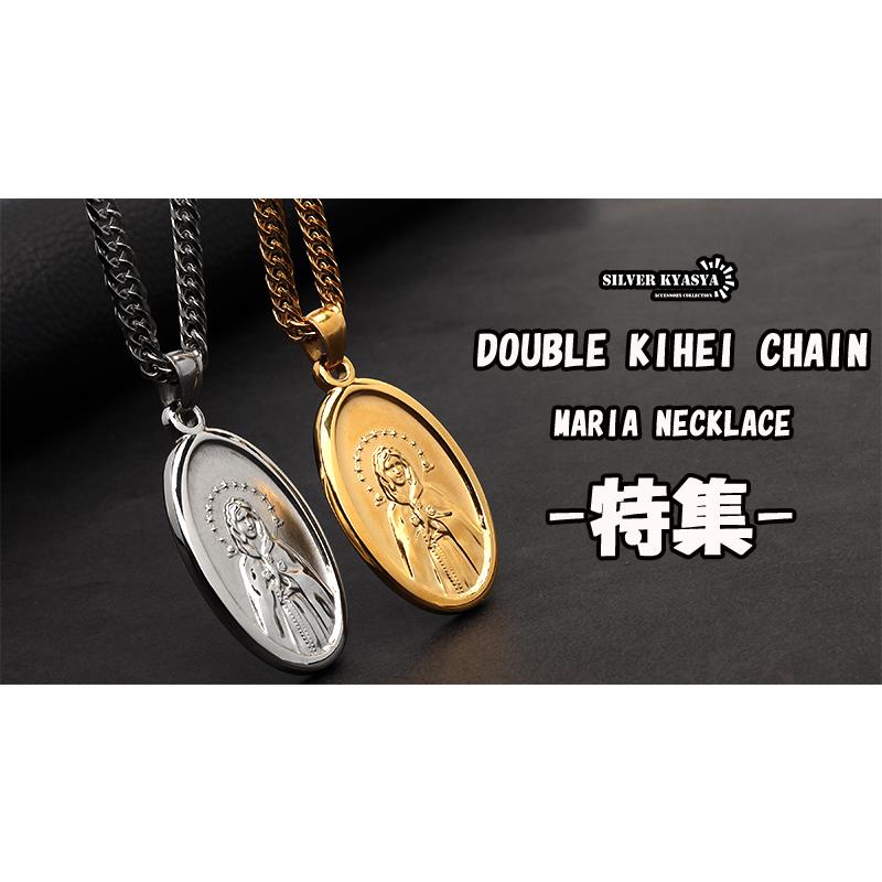 ステンレス素材 6面カット ダブル喜平ネックレス 18k gp 奇跡の ステンレス素材 6面カット ダブル喜平ネックレス 18k gp 奇跡の