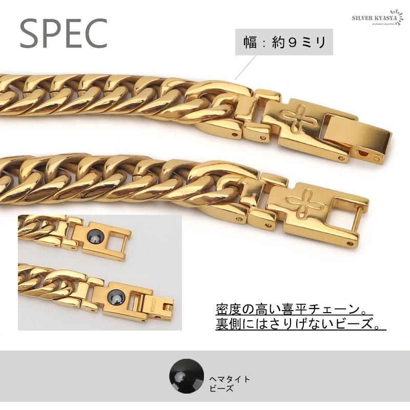 純チタン 6面カット ダブル喜平ネックレス ゴールド 18K GP チタンネックレス 太め TITANIUM ネックレス gold 父の日｜kyasya｜03