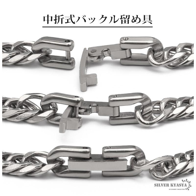 6面カット ダブル喜平ネックレス クロス ネックレス シルバー 銀 CZ