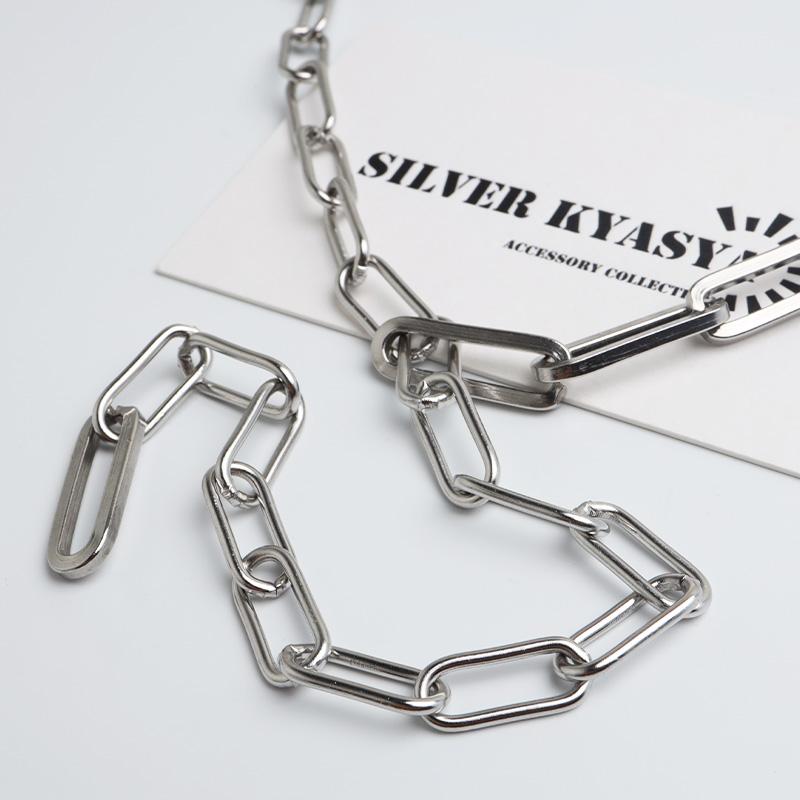 専用　silver ？　ロング　チェーン　＆　ストライプネックレス ステンレス Y字ネックレス ロングリンクチェーン ラリエットネックレス