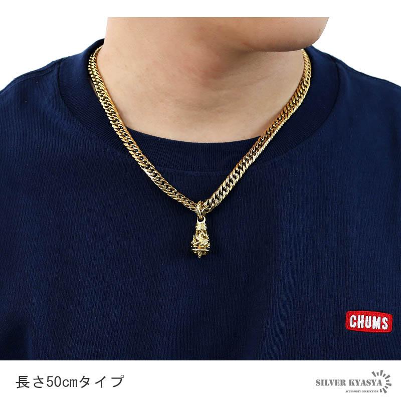 6面カット ダブル喜平ネックレス K18 GP ベルネックレス ゴールド 18金 
