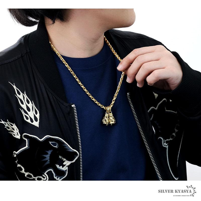 ベルネックレス ペーパーチェーン 梵字 真言 ゴールド 金 18K K18