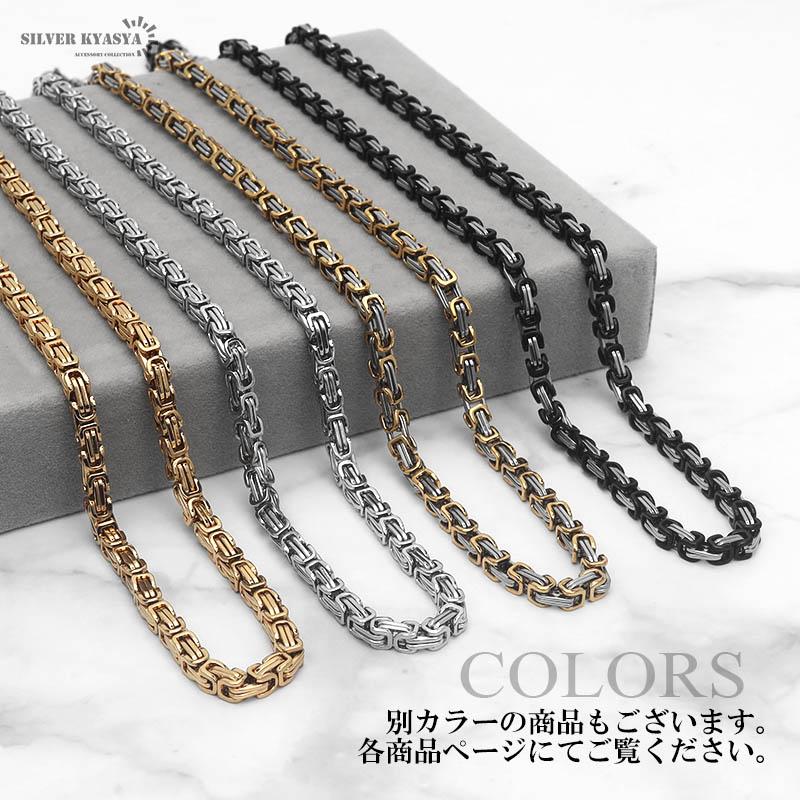 ステンレス ごつめチェーン ネックレス 幅4mm メンズネックレス
